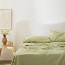 French Flax Linen Flat Sheet in Matcha by I Love Linen - King