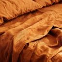 French Flax Linen Flat Sheet in Ochre by I Love Linen - Queen