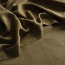 French Flax Linen Flat Sheet in Olive by I Love Linen - Double