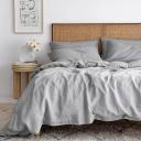 French Flax Linen Quilt Cover Set in Soft Grey by I Love Linen - King