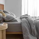 French Flax Linen Quilt Cover Set in Soft Grey by I Love Linen - King