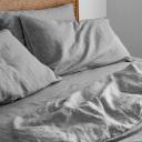 French Flax Linen Quilt Cover Set in Soft Grey by I Love Linen - King
