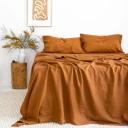 French Flax Linen Sheet Set in Ochre by I Love Linen - King x 50cm