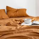 French Flax Linen Sheet Set in Ochre by I Love Linen - King x 50cm