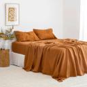 French Flax Linen Sheet Set in Ochre by I Love Linen - King x 50cm