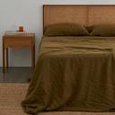 French Flax Linen Sheet Set in Olive by I Love Linen - King x 50cm