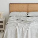 French Flax Linen Sheet Set in Pinstripe by I Love Linen - Queen x 30cm