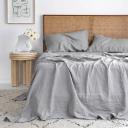 French Flax Linen Sheet Set in Soft Grey by I Love Linen - Double x One Size