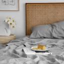 French Flax Linen Sheet Set in Soft Grey by I Love Linen - Double x One Size