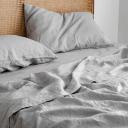 French Flax Linen Sheet Set in Soft Grey by I Love Linen - Double x One Size
