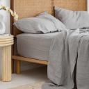 French Flax Linen Sheet Set in Soft Grey by I Love Linen - Double x One Size