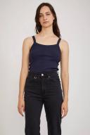 Frenchie Rib Singlet Deep Ink L