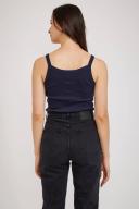 Frenchie Rib Singlet Deep Ink S