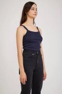 Frenchie Rib Singlet Deep Ink S