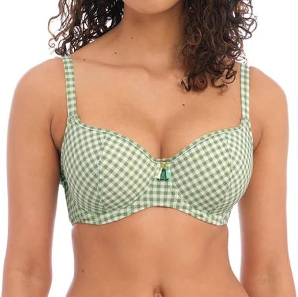 Freya Check in AS201903 Underwired Sweetheart Bikini Top Khaki CS Green 30D