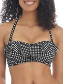 Freya Check in Bandeau Bikini Top - Womens - Monochrome - 32e