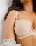 Freya Deco Underwired Moulded Plunge Bra - 16DD Nude
