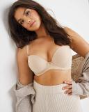 Freya Deco Underwired Moulded Plunge Bra - 16DD Nude