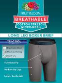Fruit of The Loom Men's 3-Pack Breathable Long Leg Boxer Brief