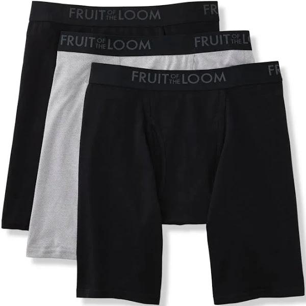 Fruit of The Loom Men's 3-Pack Breathable Long Leg Boxer Brief
