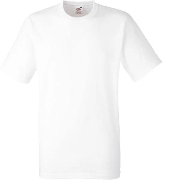 Fruit of The Loom Mens Heavy Weight Belcoro Cotton Short Sleeve T-Shirt White S