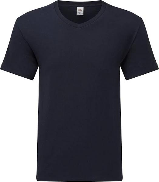Fruit of The Loom Mens Iconic 150 V Neck T-Shirt Dark Navy M