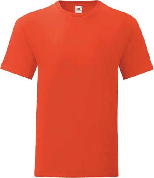 Fruit of The Loom Mens Iconic T-Shirt (Pack of 5) Flame Orange L