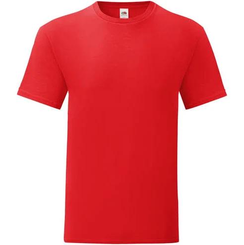 Fruit of The Loom Mens Iconic T-Shirt (Pack of 5) Red S