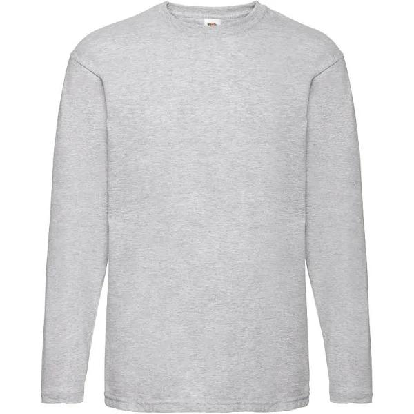 Fruit of The Loom Valueweight Long Sleeve T-Shirt 61038 Heather Grey L