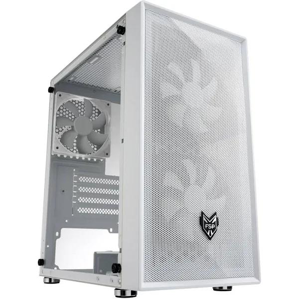 FSP CST130 White mATX Mini Tower Case 3x 120mm Fan Pre-Installed, CPU Cooler