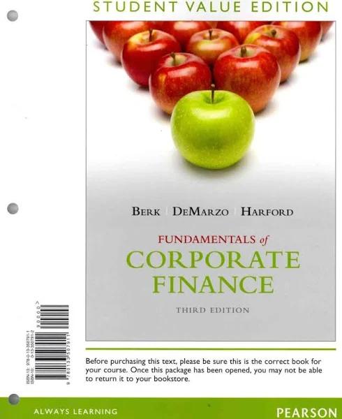 Fundamentals of Corporate Finance, Student Value by Jonathan Berk