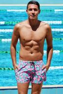 Funky Trunks Mens Paddling Pink Shortsy Shorts - Pink/green- Swimwear Galore