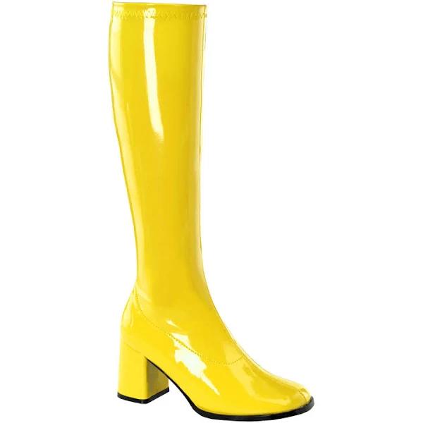 Funtasma GOGO-300 Yellow Stretch Patent Size 6