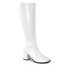 Funtasma GOGO-300WC Wide Calf White Stretch Patent Size 10