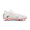 Future Match FG/AG Men's Football Boots in White/Black/Fire Orchid, Size 14 by Puma