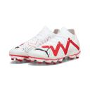 Future Match FG/AG Men's Football Boots in White/Black/Fire Orchid, Size 14 by Puma