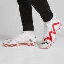 Future Match FG/AG Men's Football Boots in White/Black/Fire Orchid, Size 14 by Puma