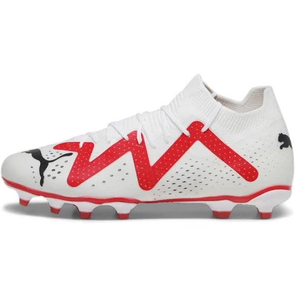 Future Match FG/AG Men's Football Boots in White/Black/Fire Orchid, Size 14 by Puma