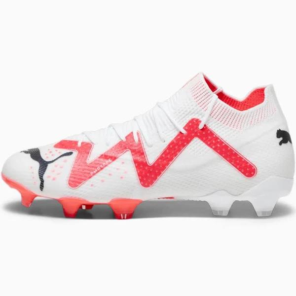 Future Ultimate FG/AG Men's Football Boots in White/Black/Fire Orchid, Size 7 by Puma