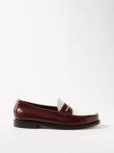 G.H. Bass & Co. - Weejuns Heritage Larson Leather Loafers - Mens - Burgundy White