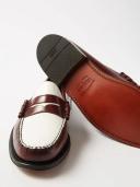 G.H. Bass & Co. - Weejuns Heritage Larson Leather Loafers - Mens - Burgundy White