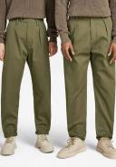 G-Star Raw Unisex Pleated Relaxed Chino Green Unisex Size 34-32
