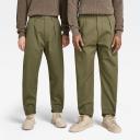 G-Star Raw Unisex Pleated Relaxed Chino Green Unisex Size 34-32