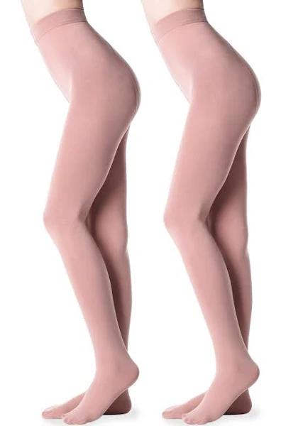 G&Y 2 Pairs Fleece Lined Tights For Women - 100D Opaque Warm Winter Pantyhose