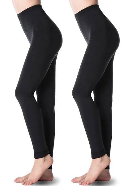 G&Y 2 Pairs Fleece Lined Tights For Women - 100D Opaque Warm Winter Pantyhose