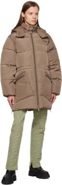 GANNI Brown Oversized Puffer Jacket