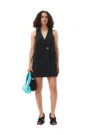 GANNI Sleeveless Cotton Suiting Vest in Black | Women's Size 4