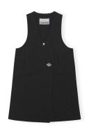 GANNI Sleeveless Cotton Suiting Vest in Black | Women's Size 4