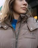 GANNI Taupe Insulated Puffer Jacket