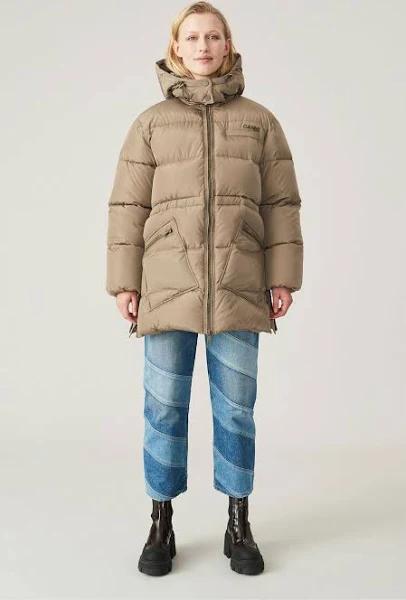 GANNI Taupe Insulated Puffer Jacket